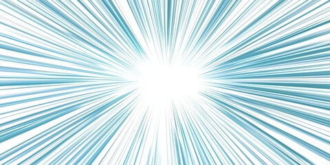 Obraz premium Abstract template with blue motion blur zoom, smooth comic book style background, blue and white tones, space for text, energetic and modern effect.