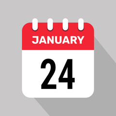 24 january calendar icon vector graphic design