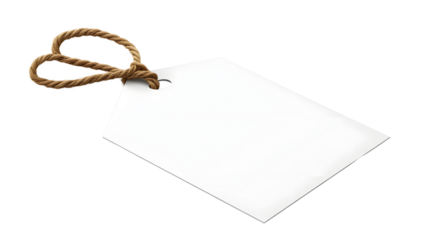 Blank price tag with rope for labeling and branding purposes