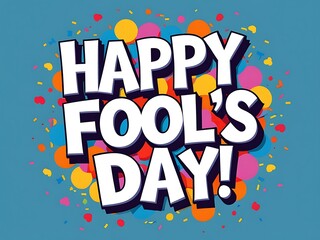 A colorful celebratory greeting for the holiday celebrating jokes and pranks
