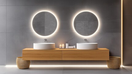Modern Bathroom Design with Stylish Functional Vanity and Mirrors