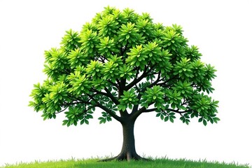 Fototapeta premium Isolated branches of deciduous tree against white background, forest, greenery, bare