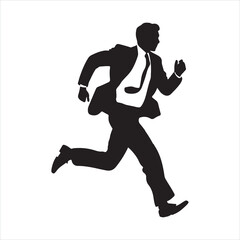 business man running silhouette
