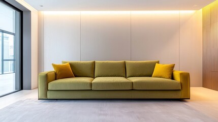 Modern Yellow Green Sofa in Stylish Contemporary Living Room