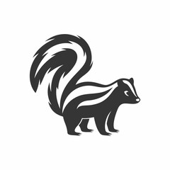 Minimalist Skunk Silhouette Logo.
