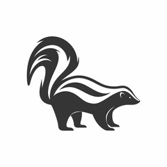 Minimalist Skunk Silhouette Logo.