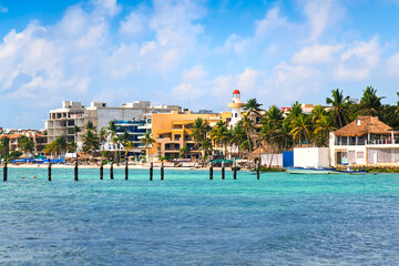 Obraz premium Playa del Carmen resort town on Riviera Maya caribbean coast, Mexico