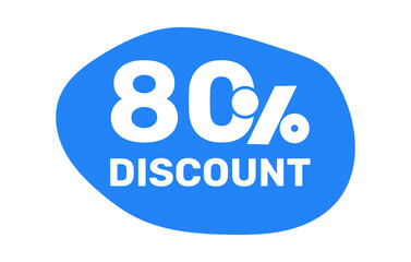 80% discount ticket template icon vector flat design