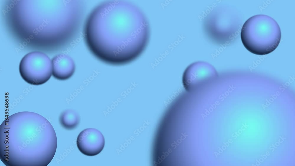 Aufkleber abstract floating spherical shapes with smooth blue gradients for modern minimalist design