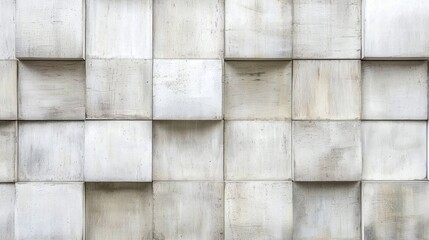 Fototapeta premium Abstract textured concrete wall panels, architectural facade, daylight, urban setting