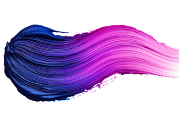 Blue and pink strokes of paint, gradient effect, color transitions, cut out transparent