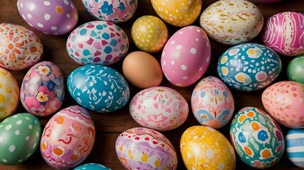 Fototapeta premium easter eggs in a basket