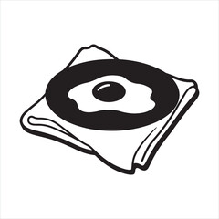 Black and White Egg and Fried Egg silhouette
