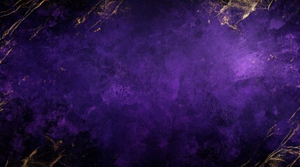 Intricate dark violet grunge texture with gold accents and abstract design