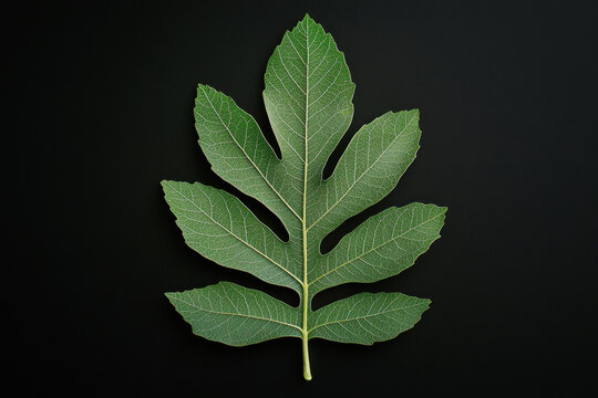 Hickory Leaf - A compound leaf with several pointed leaflets, made up of 5 to 9 leaflets with a tough texture, turning golden brown in autumn