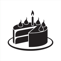 birthday cake with candle silhouette
