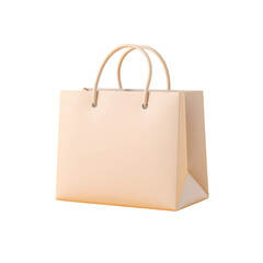 3D Recycled paper shopping bag on transparent background