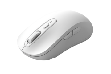 Sleek White Wireless Mouse, A Seamless Blend Of Ergonomic Design And Effortless Control For Modern Computing, Showcasing Minimalist Aesthetics Isolated on Transparent Background