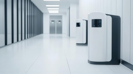 Industrial security checkpoint with advanced biometric scanners and automated gates