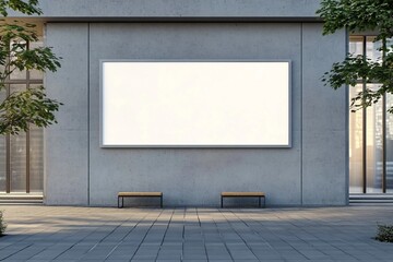 Advertising billboard on wall. posters for branding. 3D illustration, 3D rendering