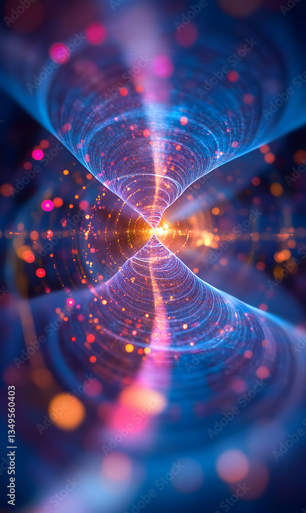 Aufkleber entangled light paths visualizes advanced technology and optical concepts