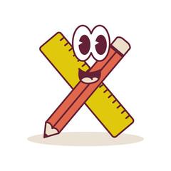 pencil ruler groovy character
