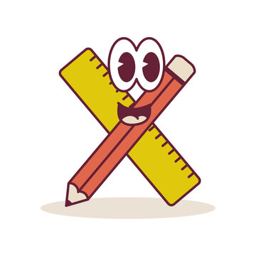 pencil ruler groovy character