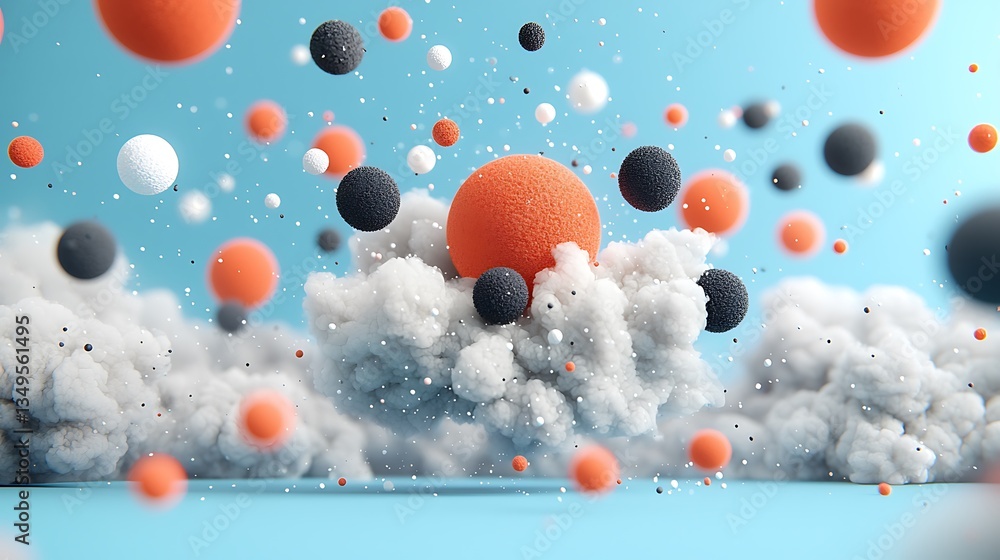 Poster abstract 3d spheres in a cloud