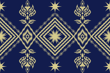 Geometric ethnic Figure aztec embroidery style.Ikat oriental traditional art pattern.Design for ethnic background,wallpaper,fashion,clothing,wrapping,fabric,element,sarong,graphic,vector illustration.