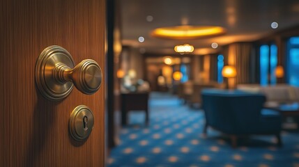 Obraz premium Luxurious hotel room doorway