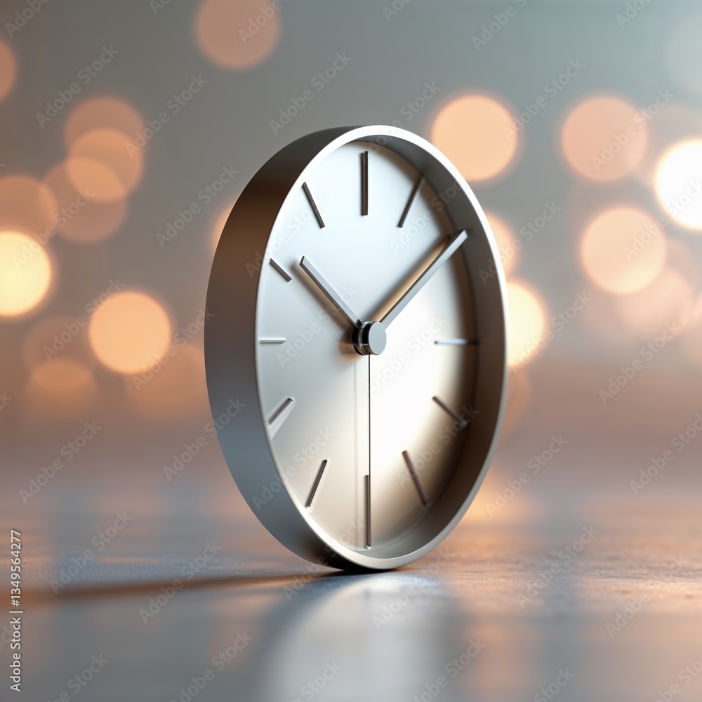 Aufkleber minimalist clock displayed with bokeh background creates a serene atmosphere in a modern interior sp