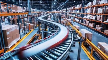 Fototapeta premium Automation business. Vector illustration. Industry, productivity, repeatability systems in business processes Automation delivery Automation fly delivery interface concept Open bot architecture