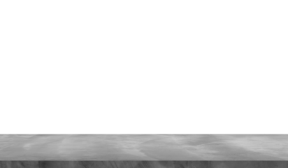 empty grey plaster concrete table top in foreground isolated on background with clipping path. counter bar foreground can be used for display or montage products in industrial mood and tone.