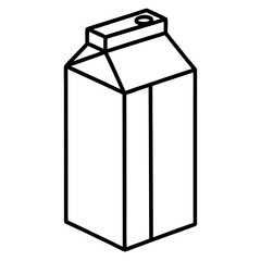 Vectorized Milk Carton Outline Art