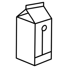 Vectorized Milk Carton Outline Art