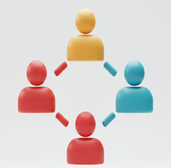 ,Teamwork Collaboration Network Connection People Group Communication Social Media 3D Render