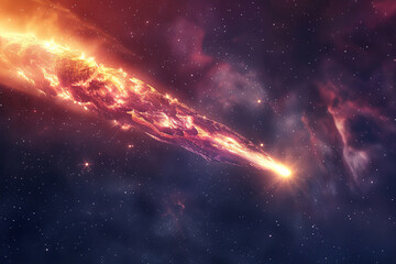 An asteroid in space, on a dark background, for advertising science, astronomy, and space exploration