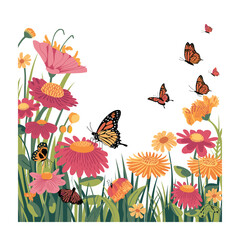 Spring concept vector art. Hello Spring typography illustration