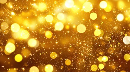 Golden festive bokeh background