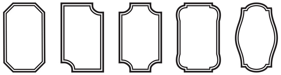 Vintage frames set, Ornaments and Frames. Old ornate labels, decorative vintage frame and retro badge. sale sticker or invitation card. Isolated vector symbols set