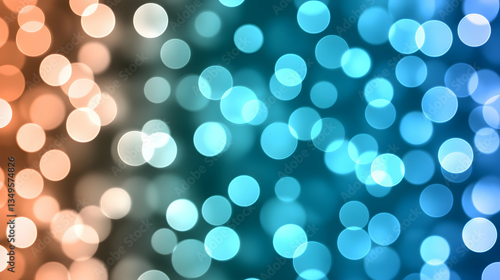Poster abstract bokeh background with warm and cool color tones