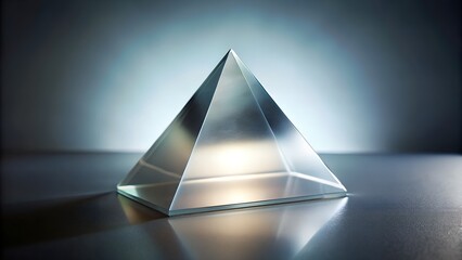 Soft frosted glass pyramid with soft lighting