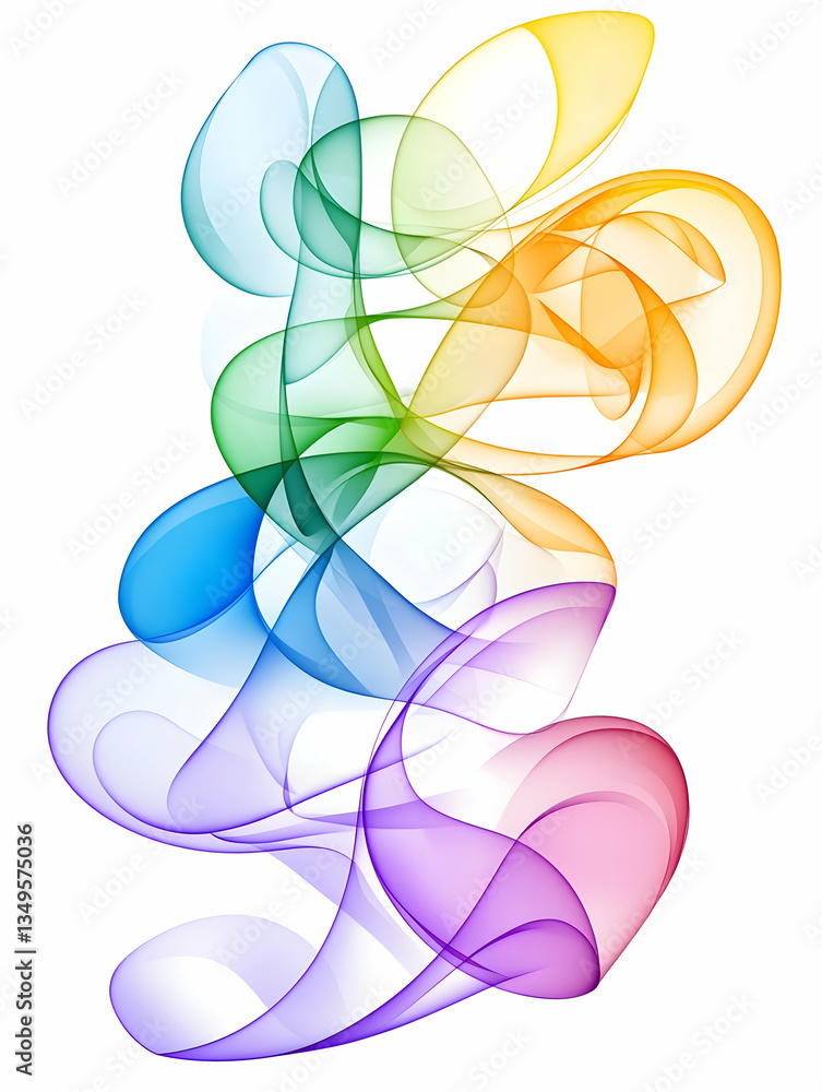 Poster abstract colorful swirls and ribbons design element