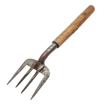 farmer's hand cultivator tool isolated die cut 