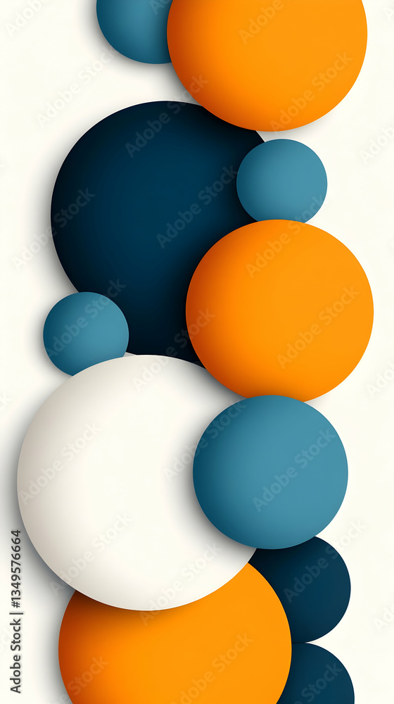 Aufkleber abstract vertical arrangement of overlapping colorful circles