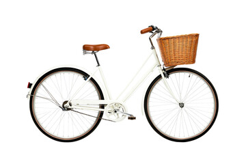 Retro Bicycle with Basket, Old-Fashioned Vehicle, Cut Out Transparent