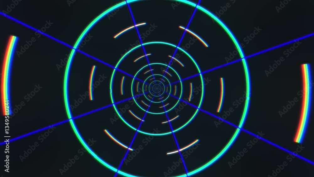 Poster abstract motion background featuring colorful geometric lines and patterns, dynamic digital art