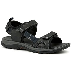 black leather sandal for men
