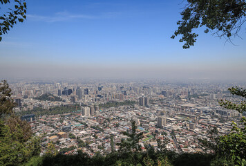 View of Santiago from the top of San Cristóbal Hill, Santiago, Chile