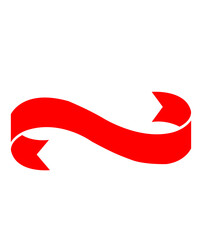 Banner ribbon clip art design on plain white transparent isolated background for card, shirt, hoodie, sweatshirt, apparel, tag, mug, icon, poster or badge